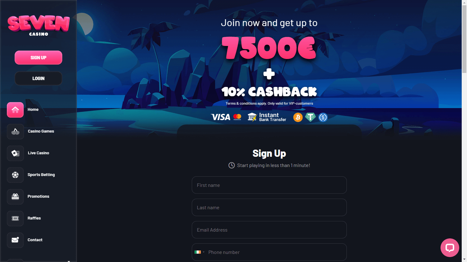 Seven Casino Screenshot per desktop