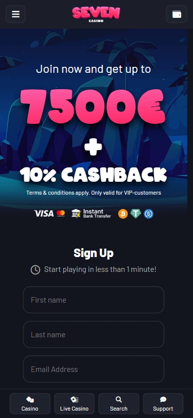 Seven Casino Mobile screenshot